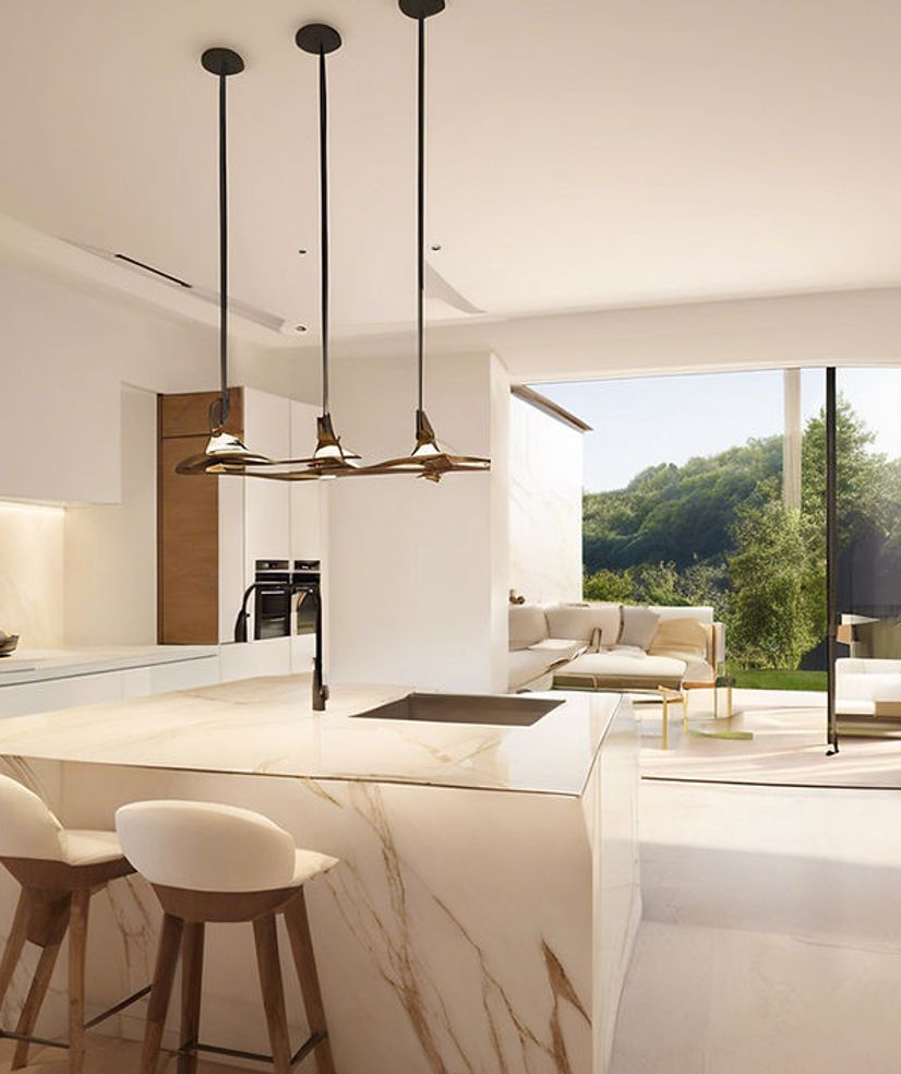 Interior kitchen renovation with Marble counter