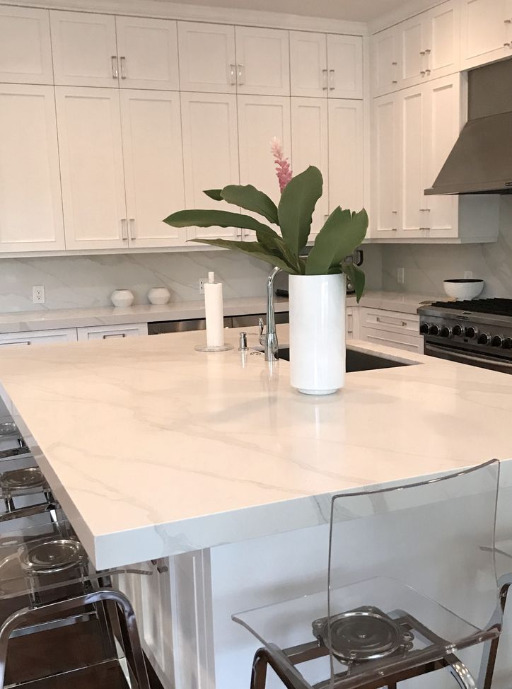 White kitchen with new counters