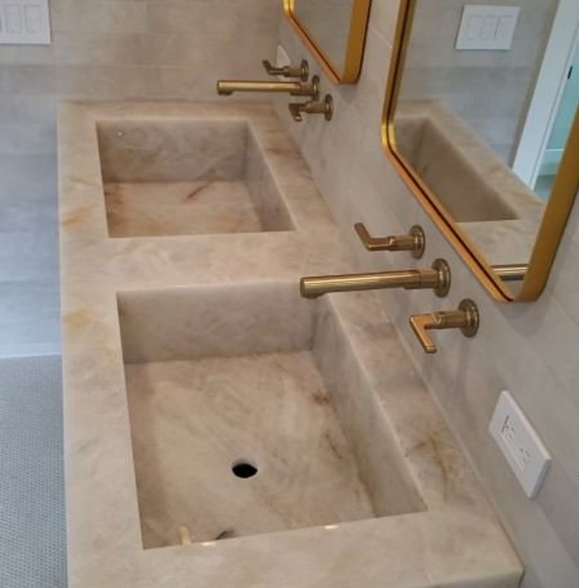 stone
						bathroom sink